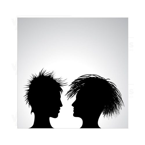 Glass Picture with Two Heads size (cm) 50x50