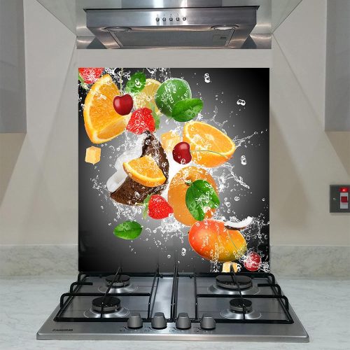 Splashback Glass Panel Kitchen, Fruits on the Grey , the size: w 80 x h 70cm,  SALE, 30% OFF