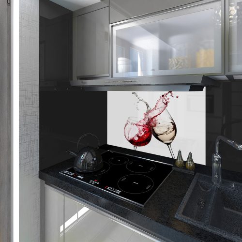 Splashback Glass Panel Kitchen, Wine on the White Background, the size: w 80 x h 70cm,  SALE, 25% OFF (Copy) (Copy)